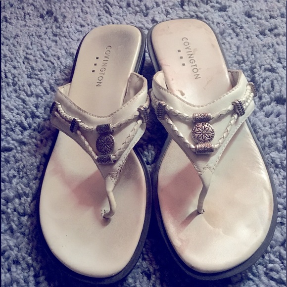 Sandals White Sz 8 - Picture 1 of 3